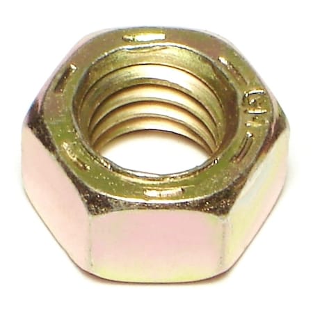 Midwest Fastener Hex Nut, 3/8"-16, Steel, Grade 8, Zinc Yellow, 50 PK 03717